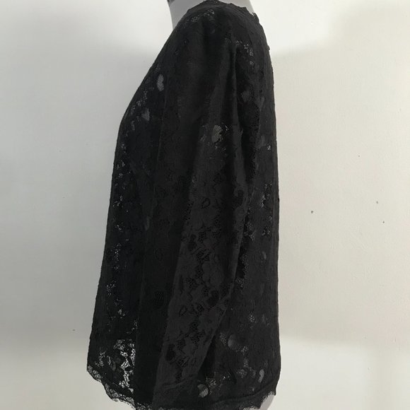 Talbots Sz 14 Black Lace Top - Picture 2 of 9